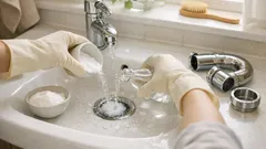 Så får du bort avloppslukt i handfatet med bikarbonat och vinäger